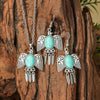 Fashion Turquoise Long Pendant Ear Rings Suit