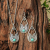 Fashion Turquoise Long Pendant Ear Rings Suit