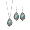 Fashion Turquoise Long Pendant Ear Rings Suit