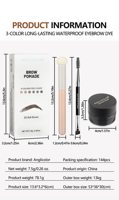 Brow Cream Suit Long Lasting Smear-proof Makeup Waterproof And Sweat-proof Double-headed